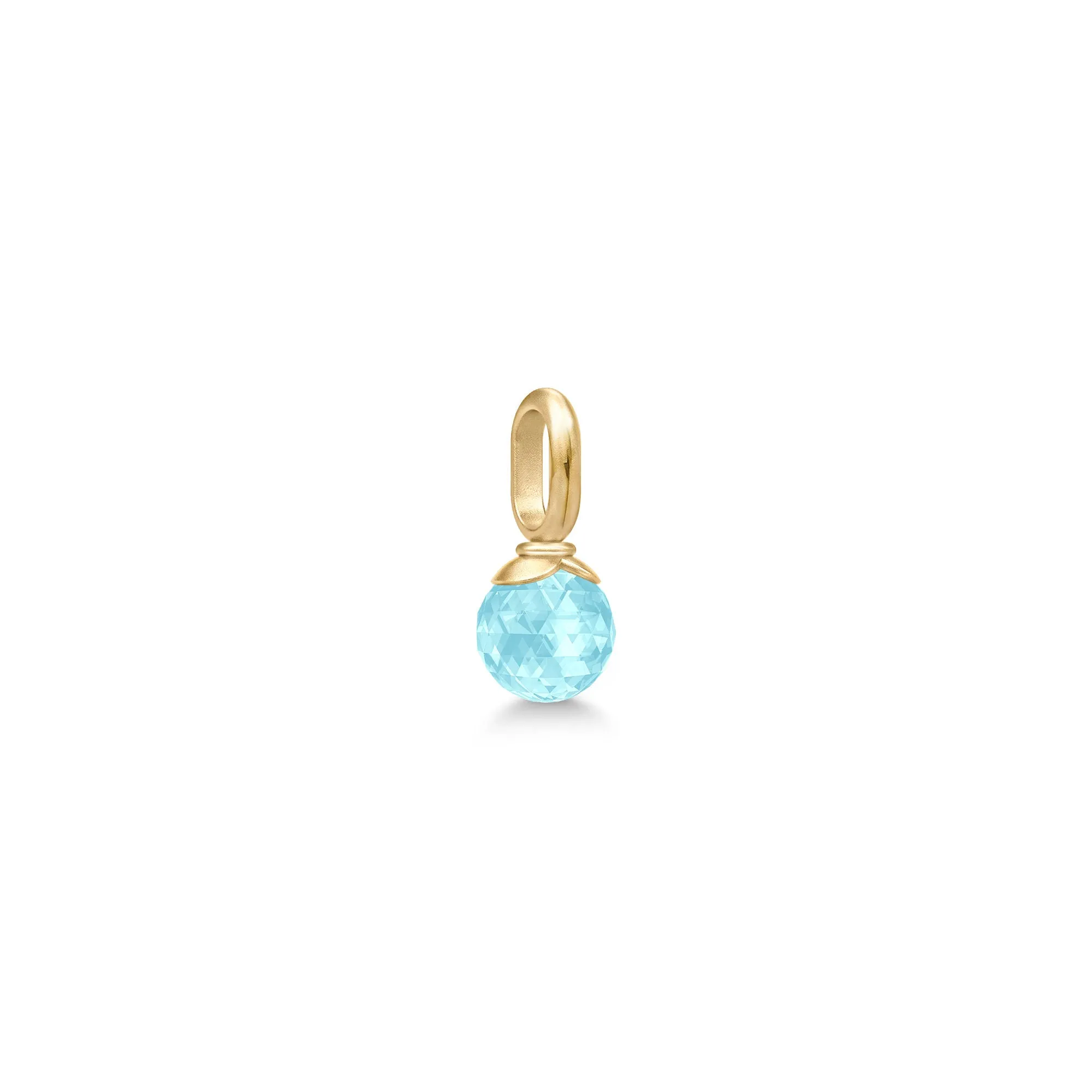 Berry Small Gold Plated Pendant w. Ice Blue Crystal