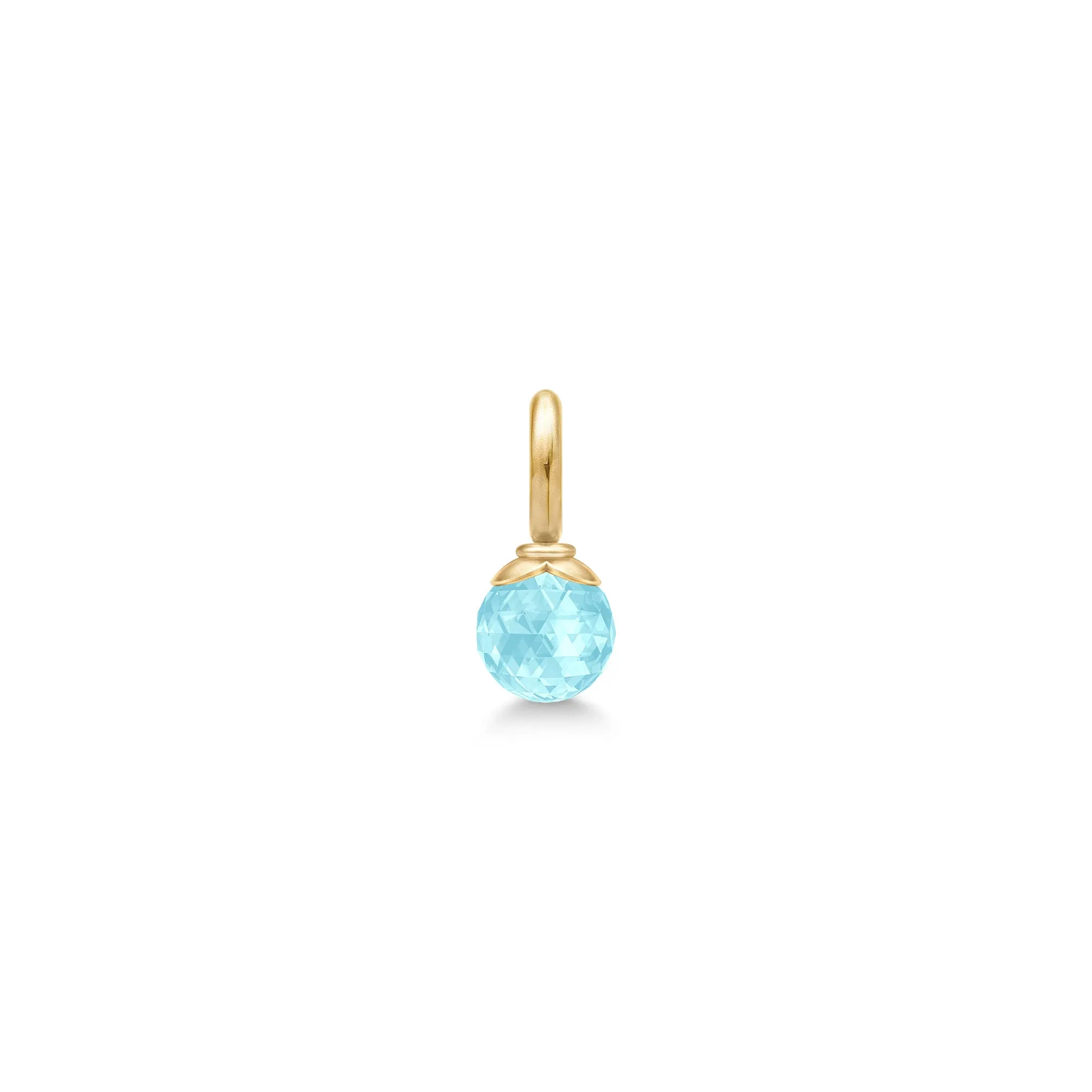 Berry Small Gold Plated Pendant w. Ice Blue Crystal