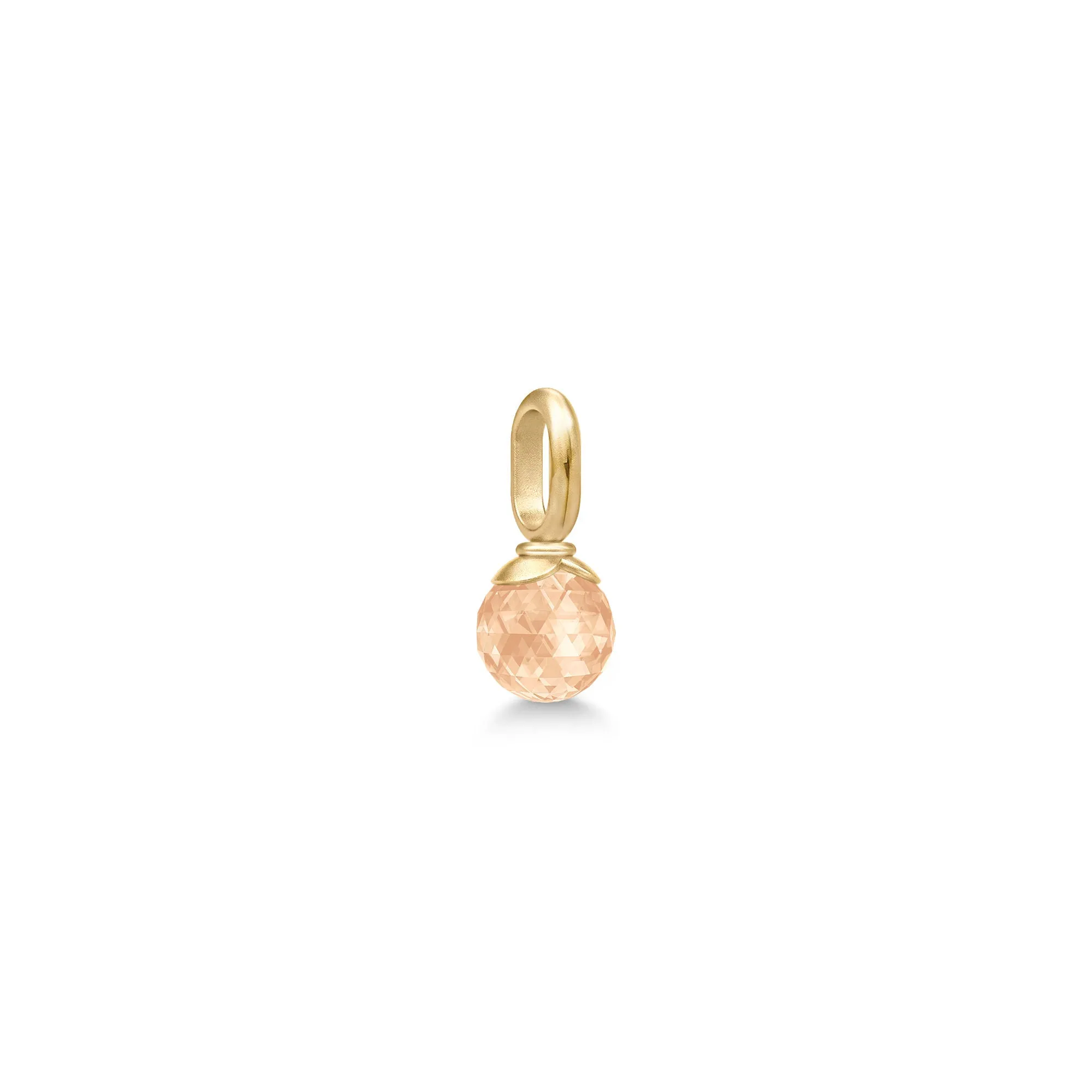 Berry Small Gold Plated Pendant w. Peach Morganite Crystal