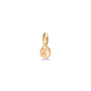 Berry Small Gold Plated Pendant w. Peach Morganite Crystal