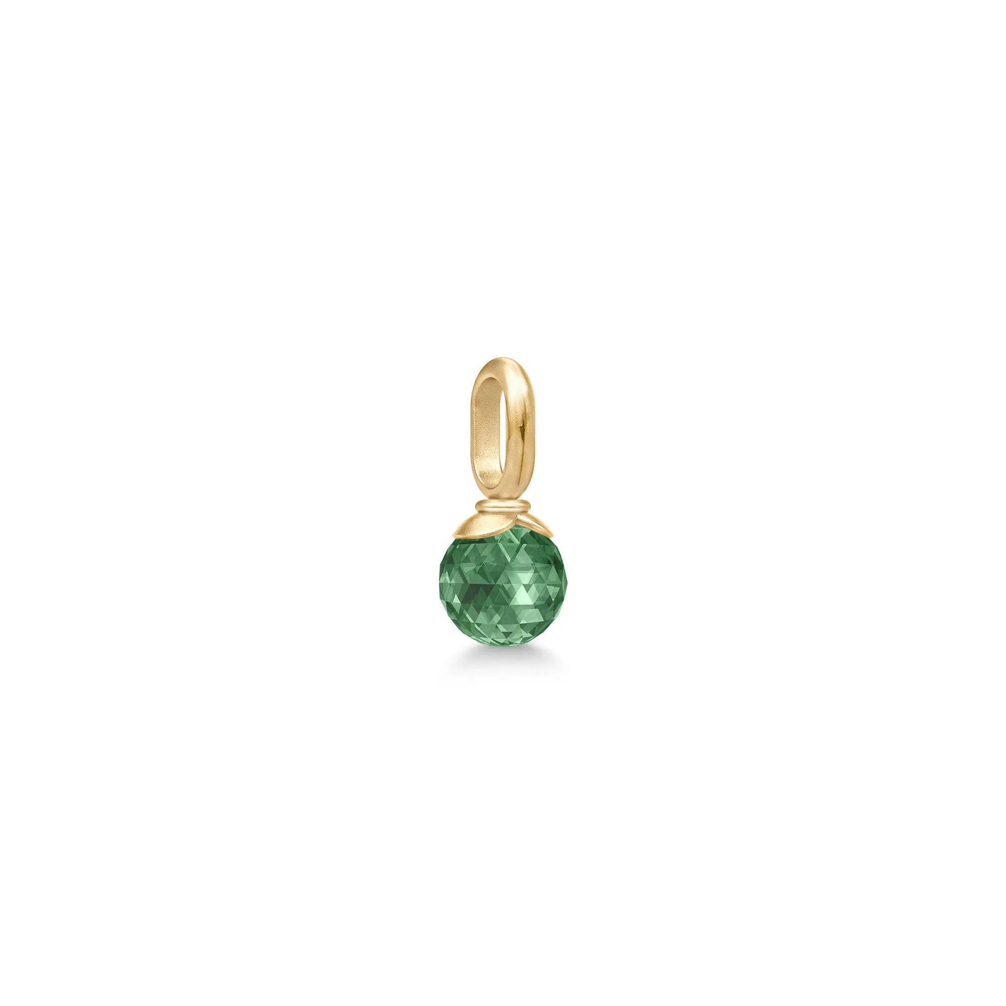 Berry Small Gold Plated Pendent w. Turmalin Crystal