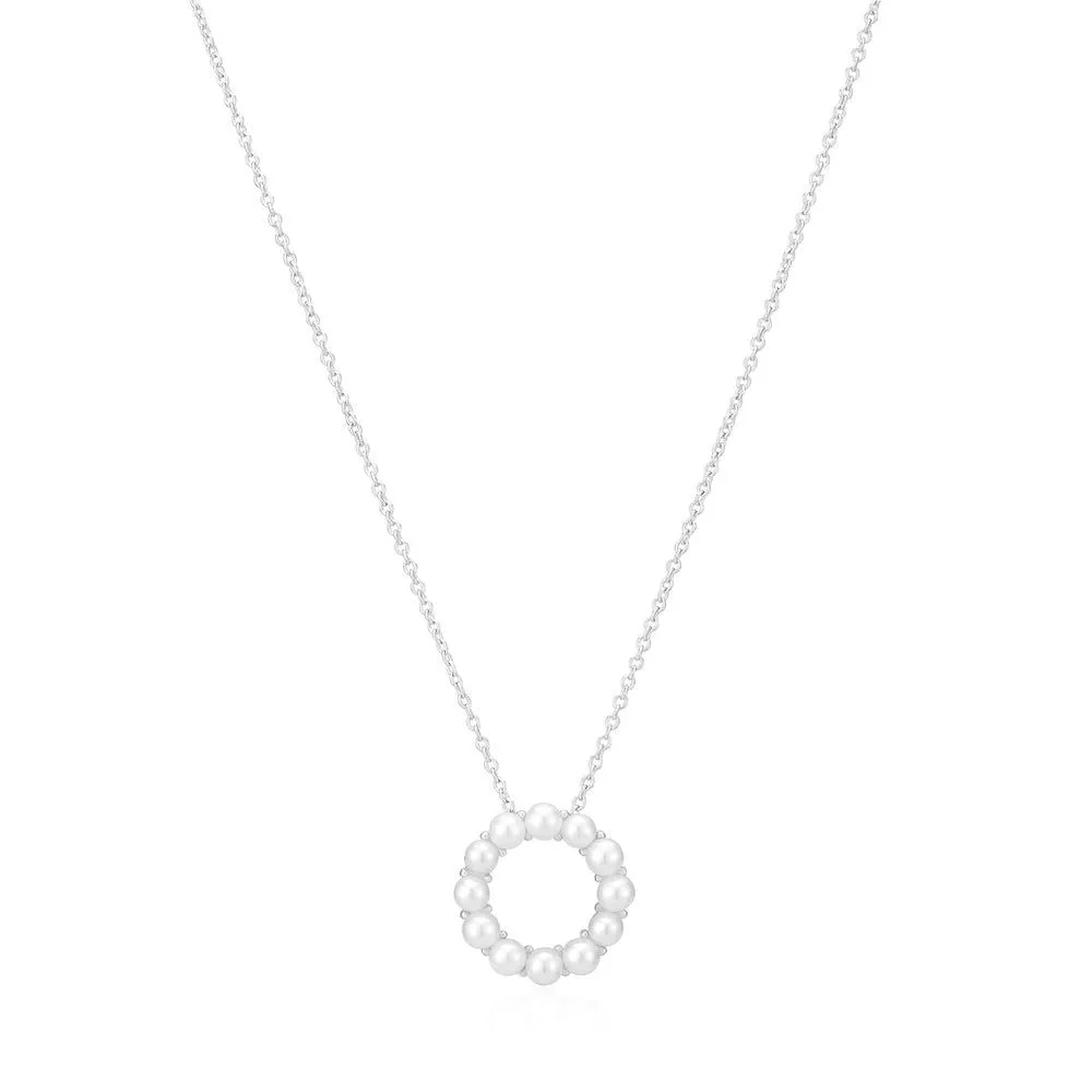 Biella Altro Perla Silver Necklace w. Pearls