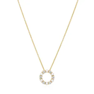 Biella Perla 18K Gold Plated Necklace w. Zirconia & Pearl