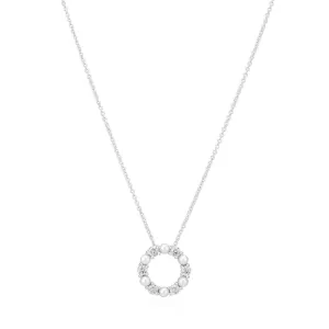 Biella Perla Silver Necklace w. Zirconia & Pearl