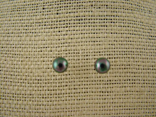 Black Crushed Seashell Pearl Studs - PL0288
