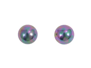 Black Crushed Seashell Pearl Studs - PL0288