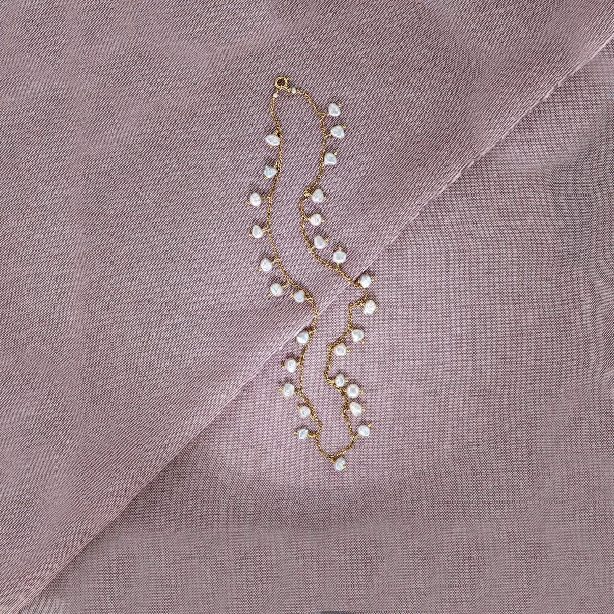 Boheme Gold Plated Necklace w. Pearls