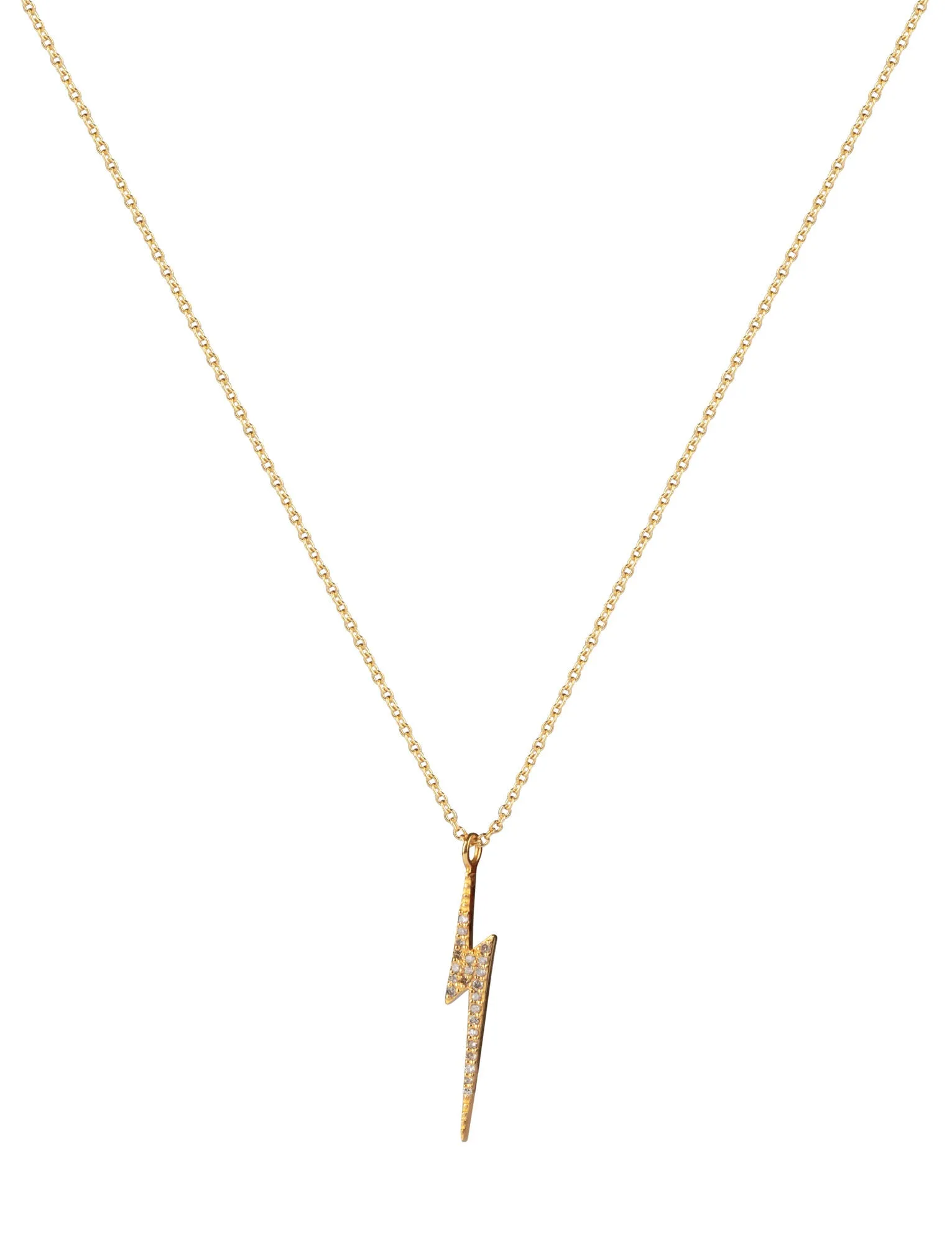 Bolt Gold Vermeil Necklace w. Diamonds