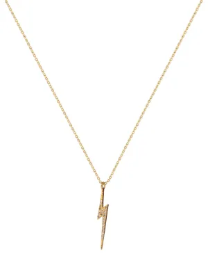 Bolt Gold Vermeil Necklace w. Diamonds