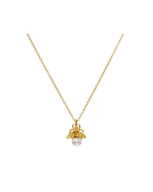Bumblebee Gold Plated Necklace w. Pearl