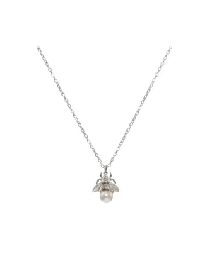 Bumblebee Silver Necklace w. Pearl