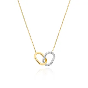 Capizzi Due Piccolo Silver & Gold Plated Necklace w. Zirconia