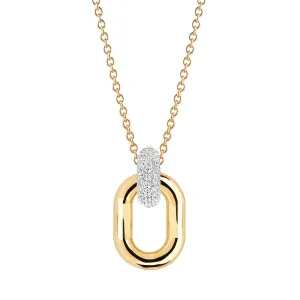 Capri Due Gold Plated Necklace w. White Zirconias