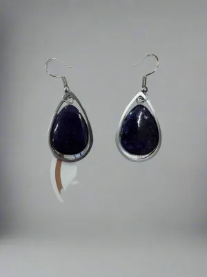 CB  Resin Tear Drop  Earings - Purple