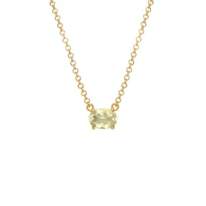 Chain 18K Gold Plated Necklace w. Quartz