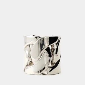 Chain Cuff M Bracelet - Alexander Mcqueen - Brass - Silvered