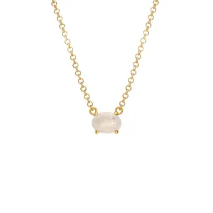Chain Rainbow 18K Gold Plated Necklace w. Moonstone