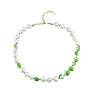 Choker Bahía Green 18K Gold Plated Necklace w. Pearls