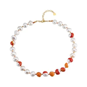 Choker Bahía Sunshine 18K Gold Plated Necklace w. Pearls