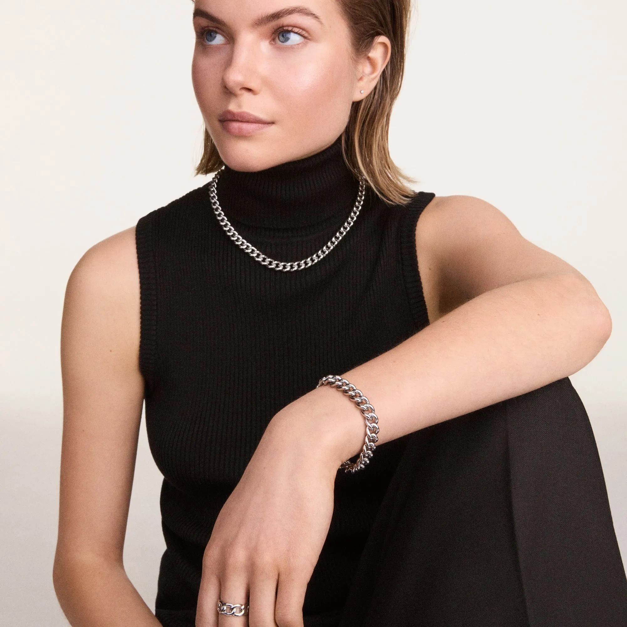 Chunky Chain Necklace Silver Daniel Wellington
