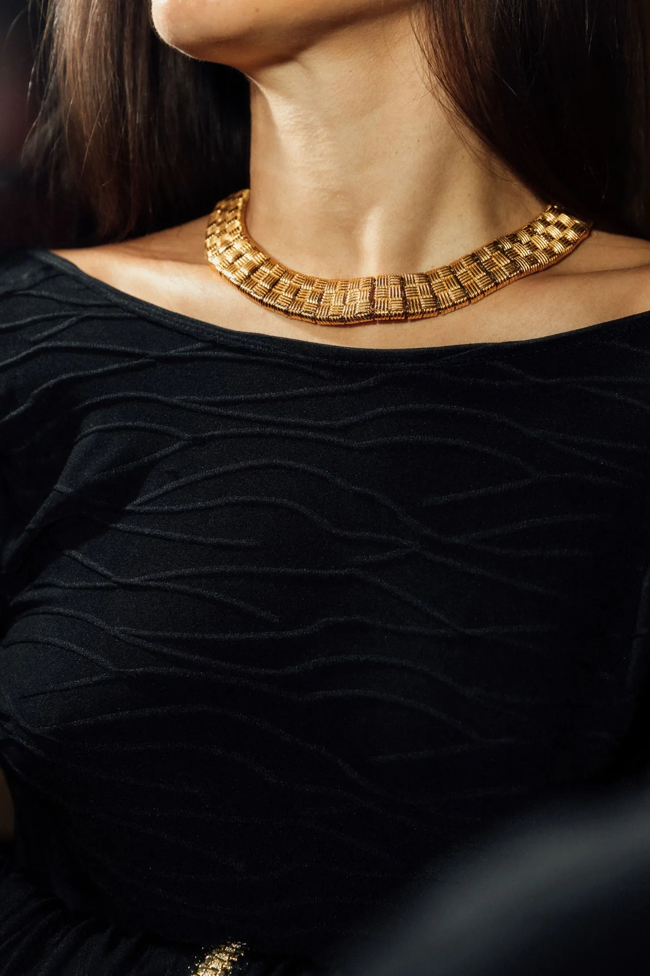 Chunky Woven 18K Gold Plated Necklace