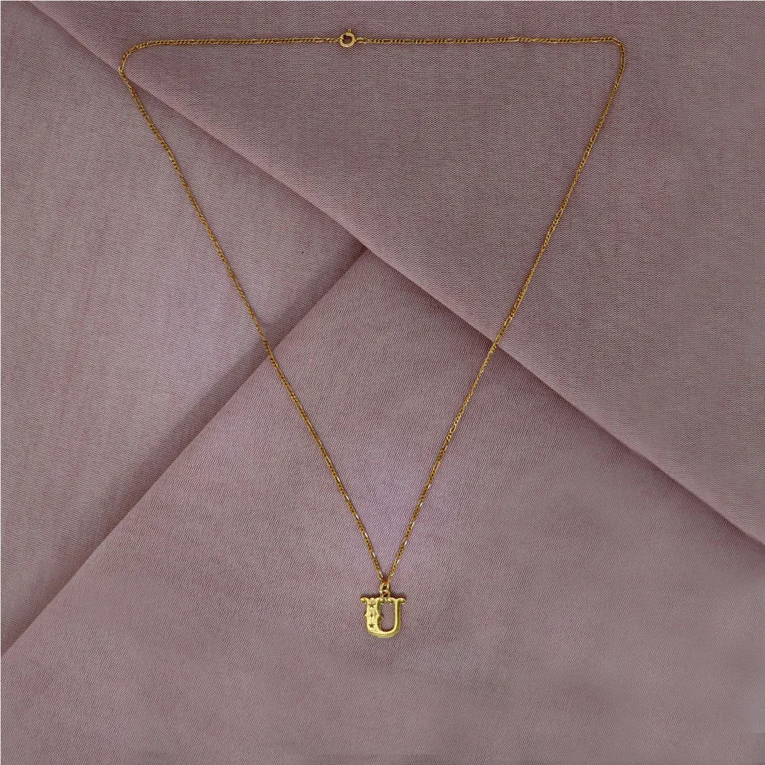 Circus Letter U Gold Plated Necklace