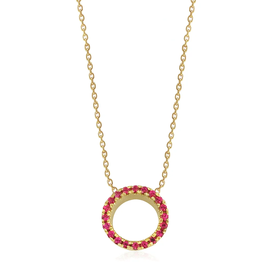 Claire 18K Gold Necklace w. Rubies