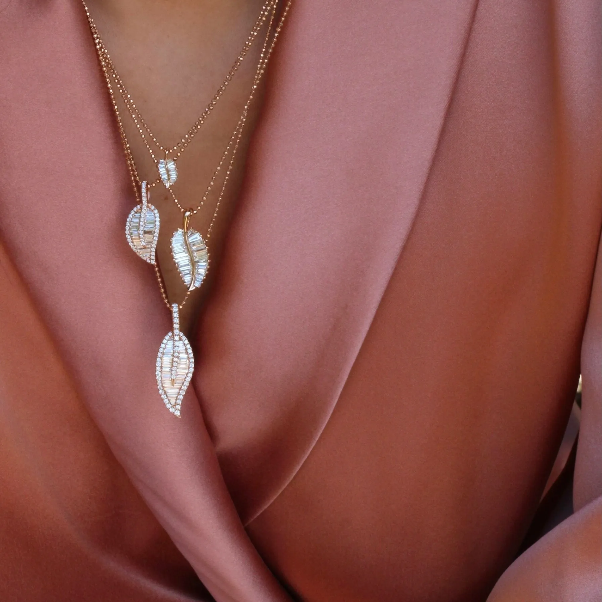 CLASSIC LEAF DIAMOND NECKLACE Anita Ko