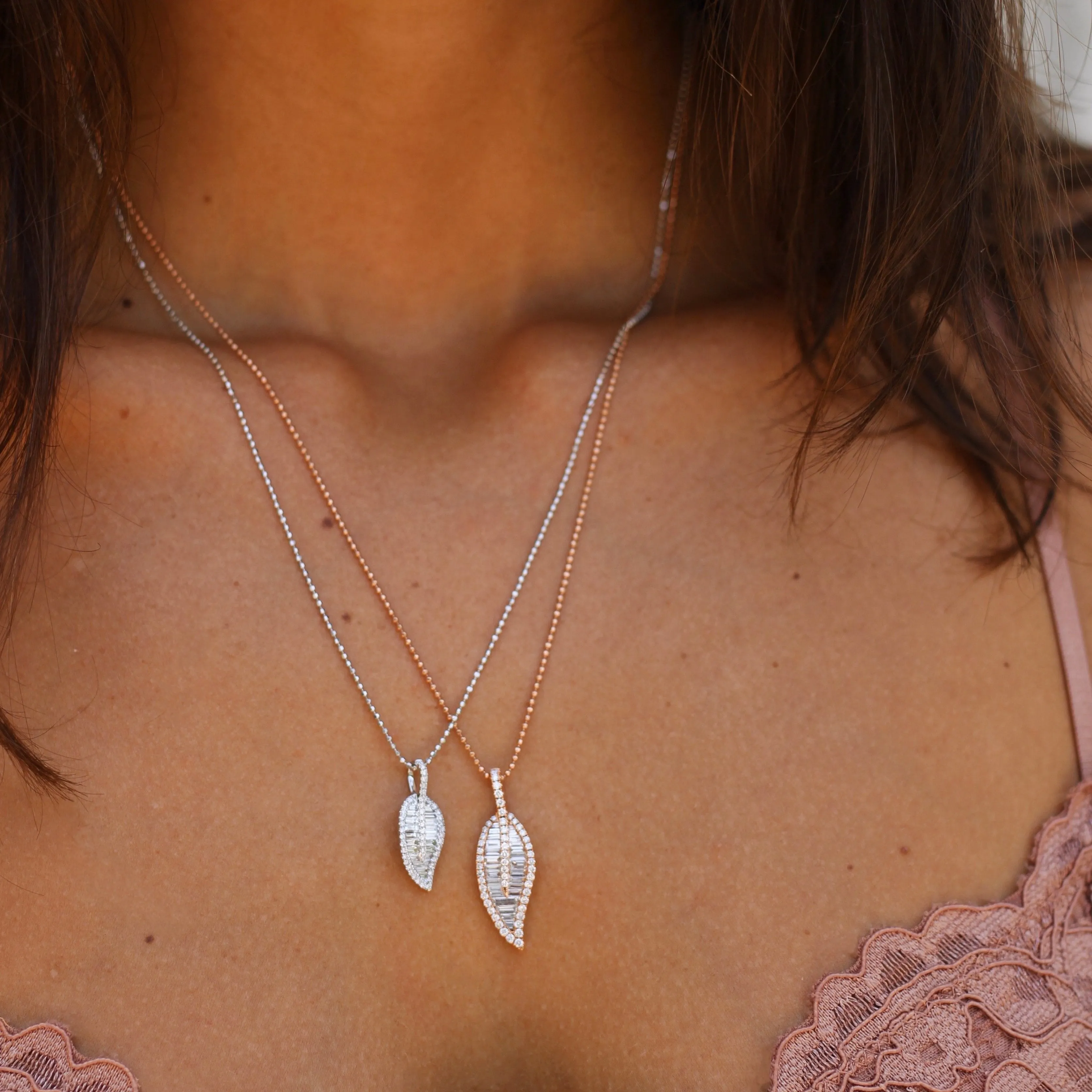 CLASSIC LEAF DIAMOND NECKLACE Anita Ko