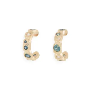 Coastal Treasures Teal 2 Hoop Earrings Pieces of Eight