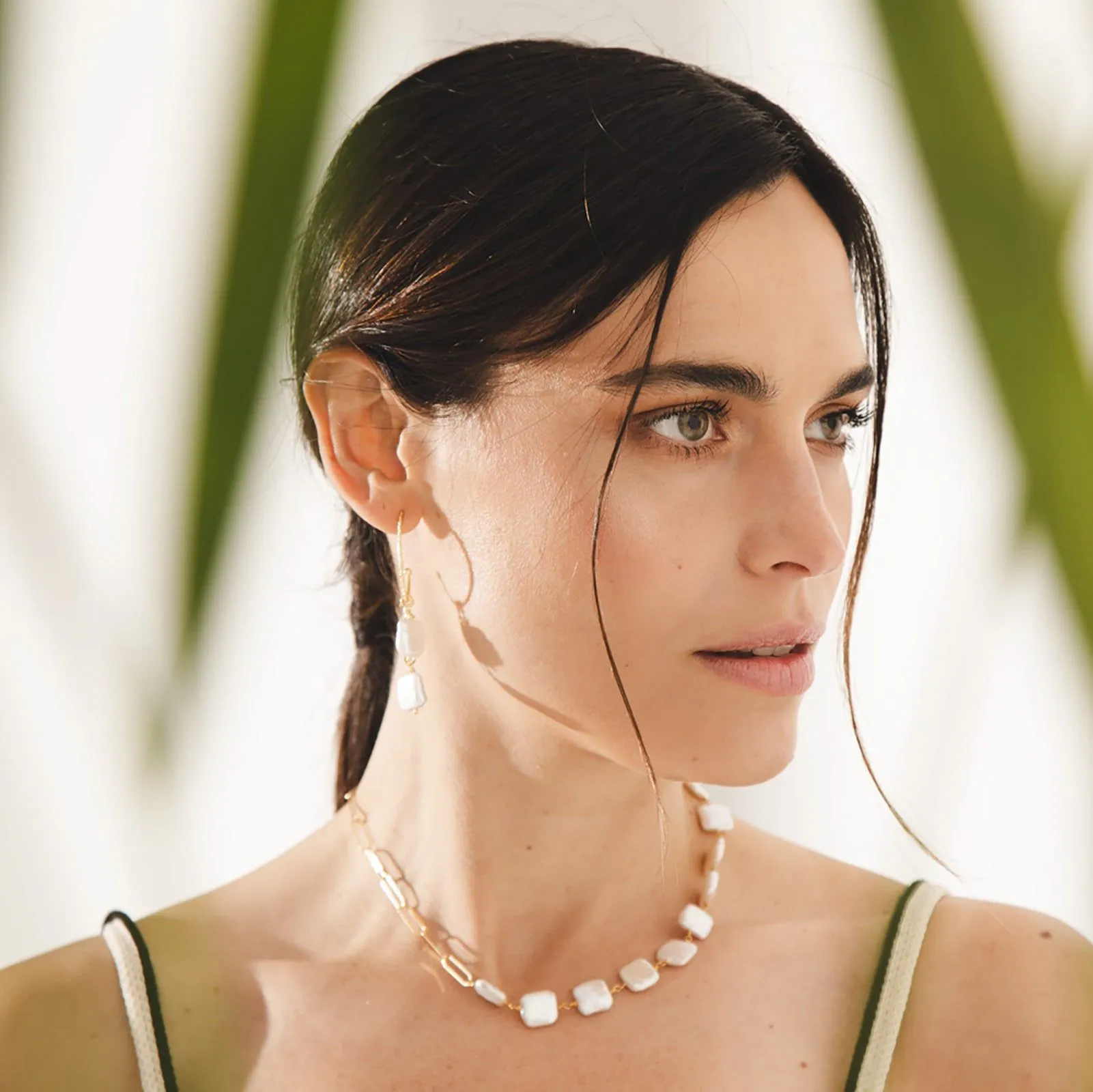 Collar Fiona 18K Gold Plated Necklace w. Pearls