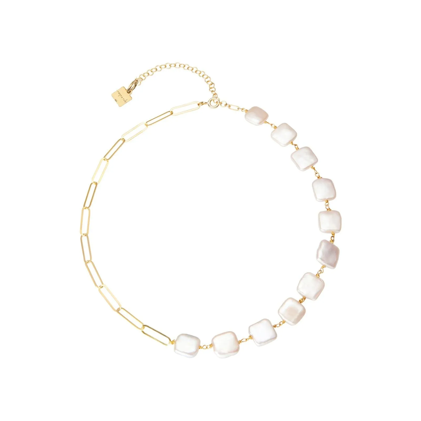 Collar Fiona 18K Gold Plated Necklace w. Pearls