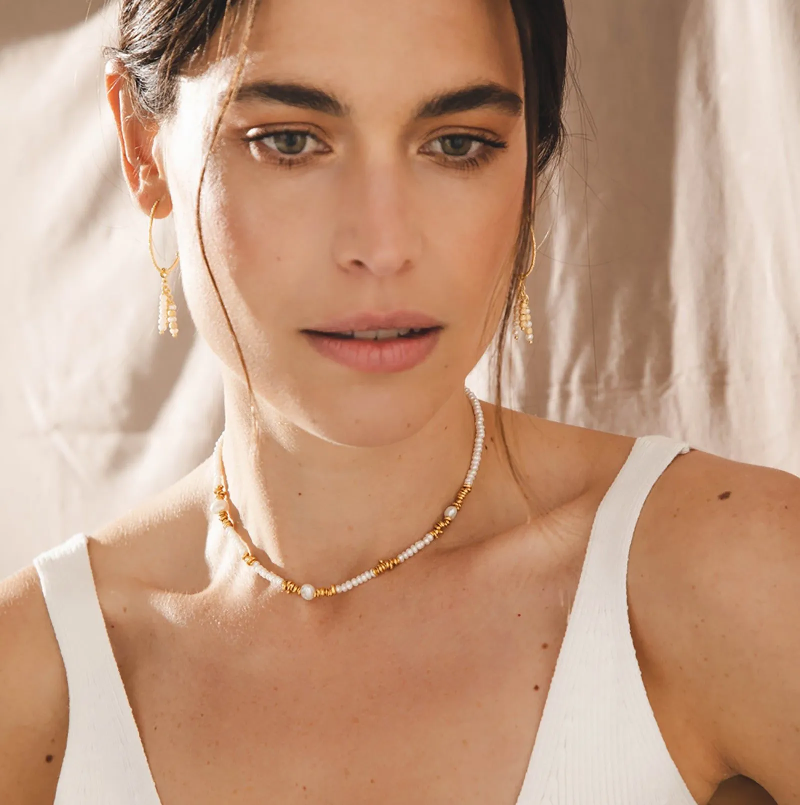 Collar Greta 18K Gold Plated Necklace w. Pearls