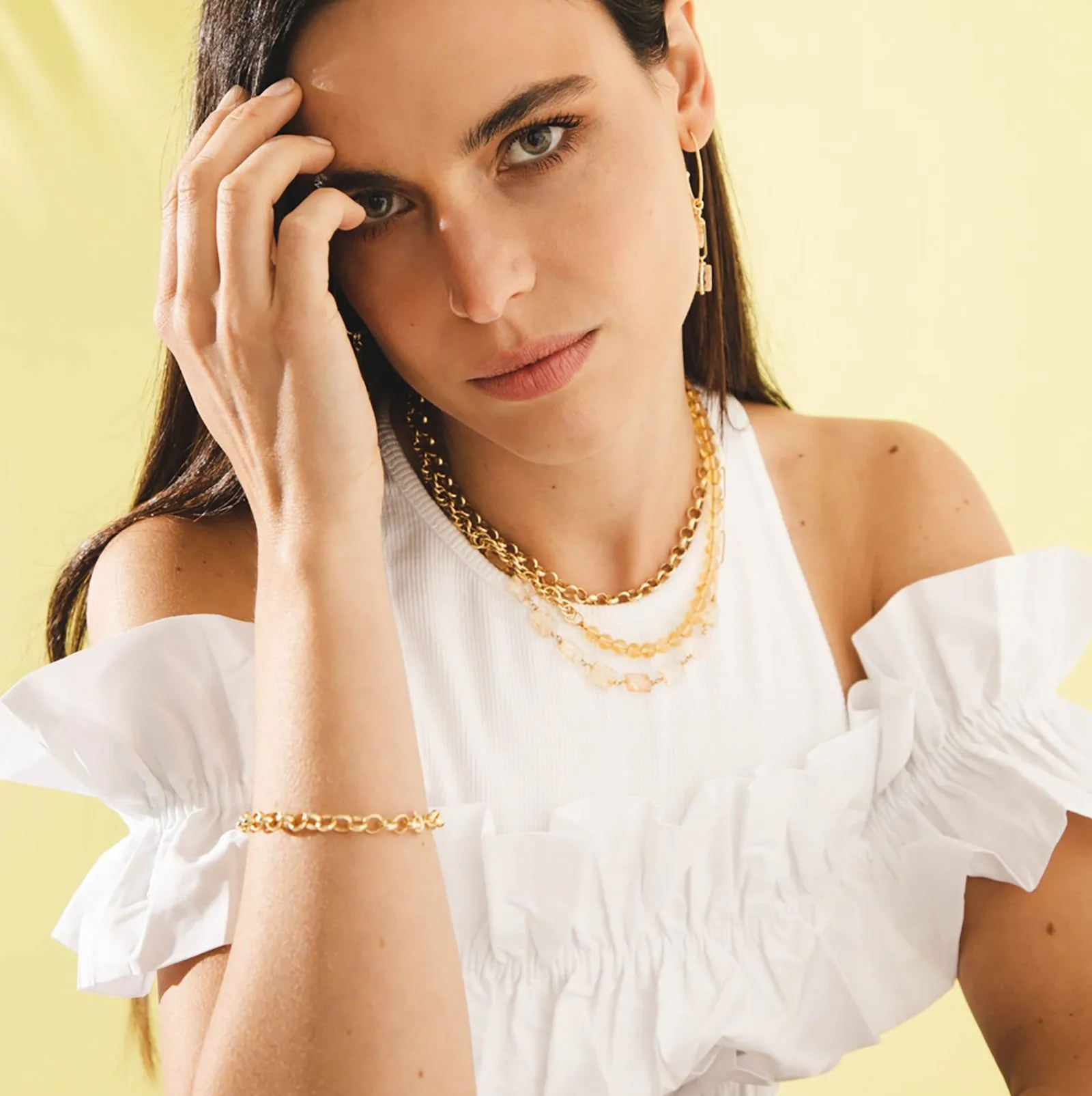 Collar Kala 18K Gold Plated Necklace w. Citrin
