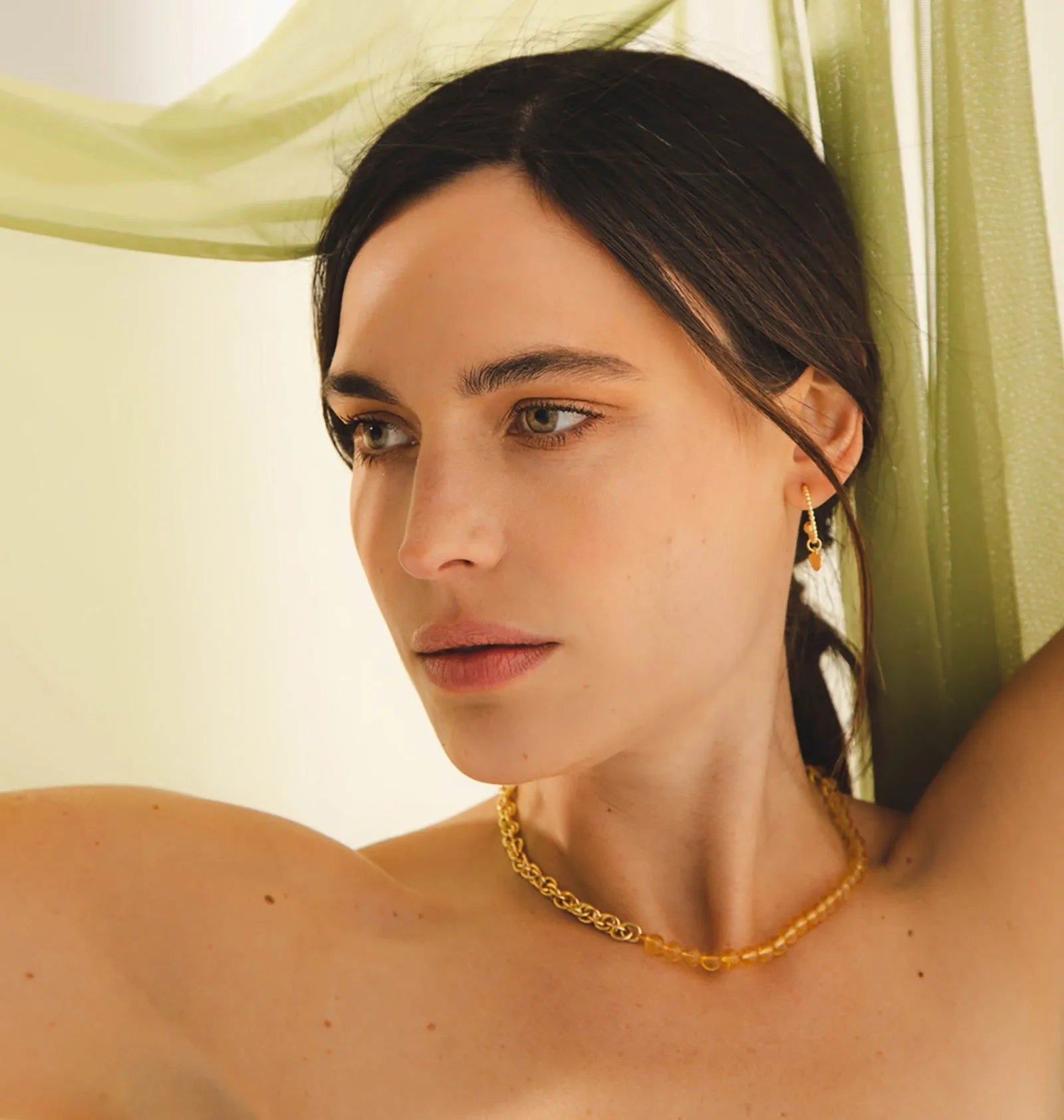 Collar Kala 18K Gold Plated Necklace w. Citrin