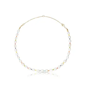 Collar Macarella 18K Gold Plated Necklace w. Pearls