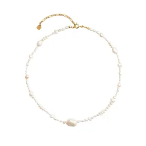 Collar Zenda 18K Gold Plated Necklace w. Pearls