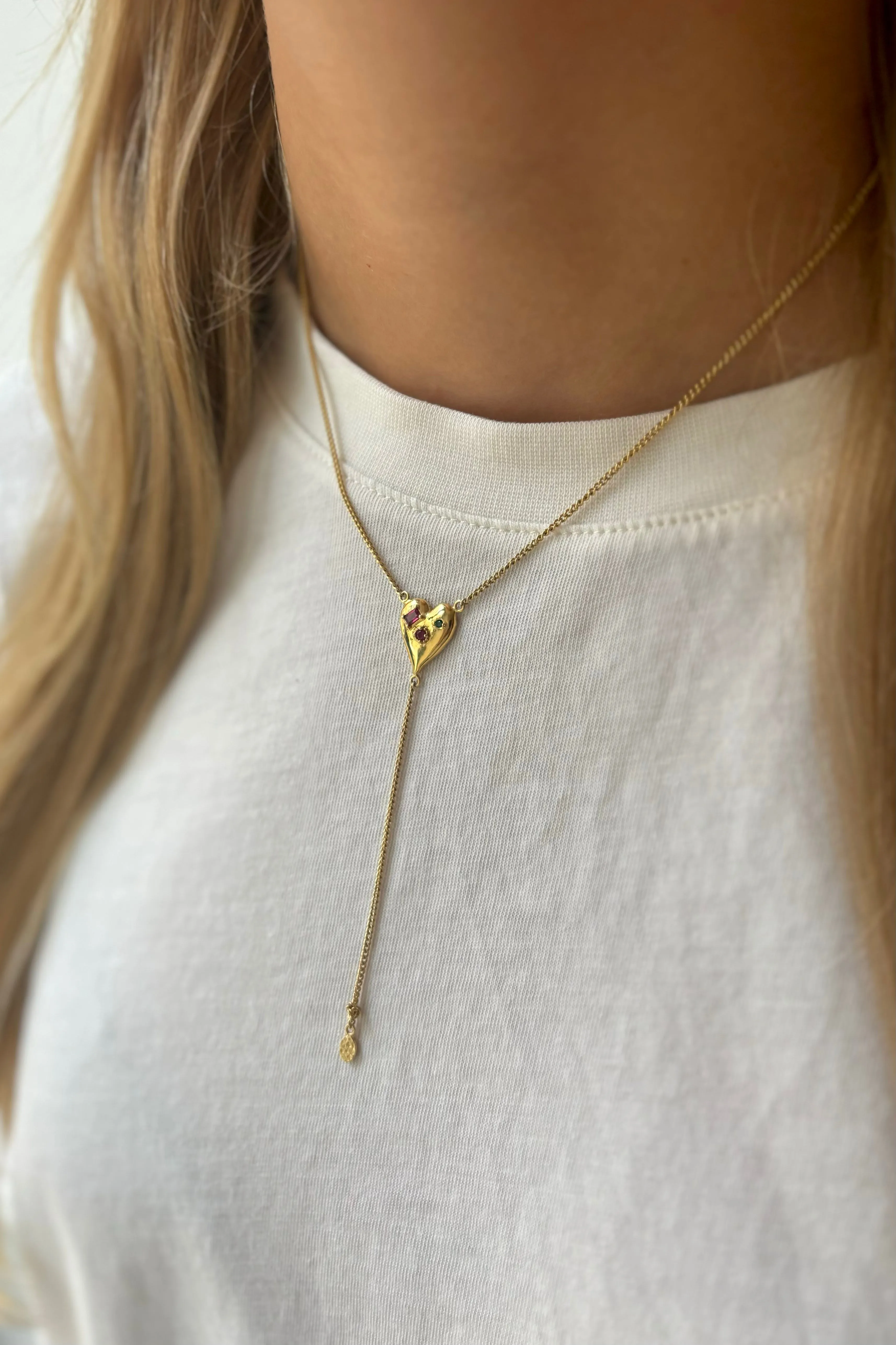 Colorful heart necklace gold plated Wildthings Collectables