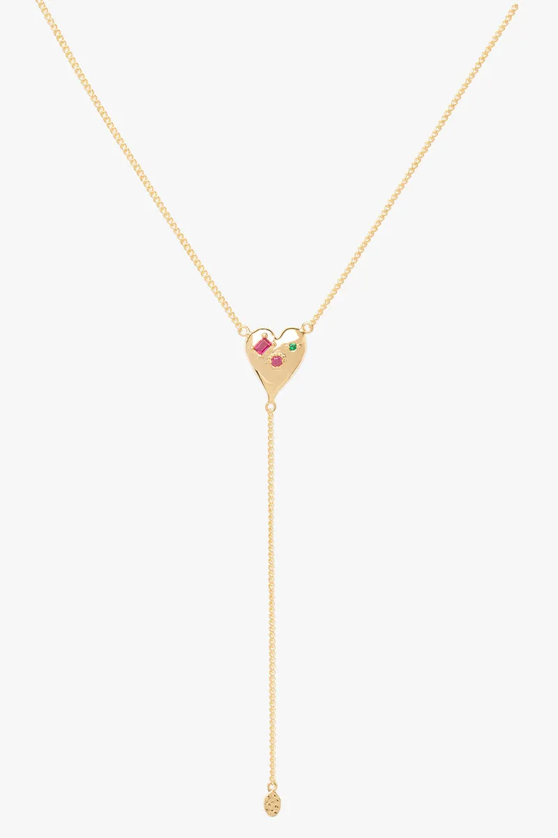 Colorful heart necklace gold plated Wildthings Collectables