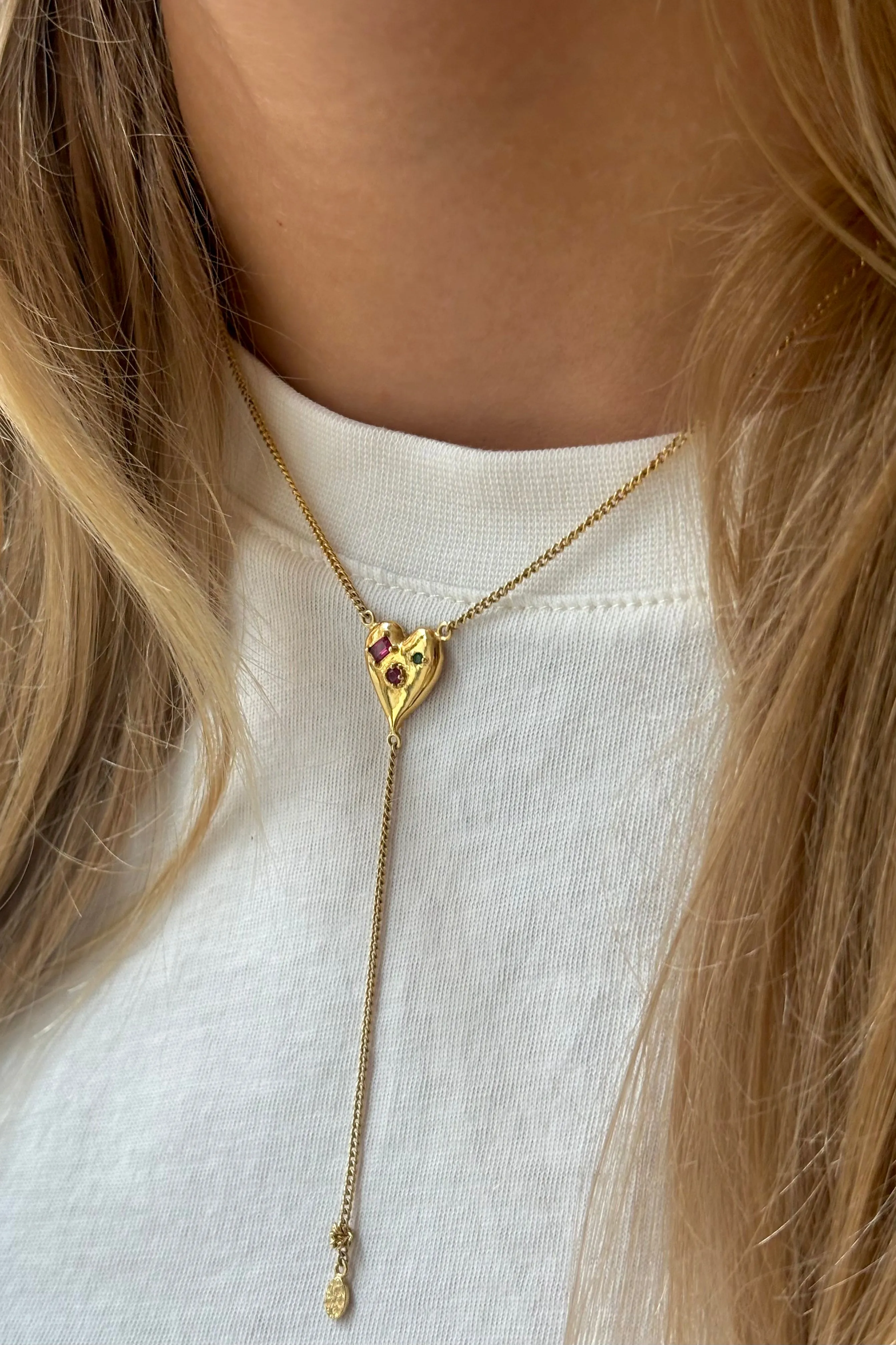 Colorful heart necklace gold plated Wildthings Collectables