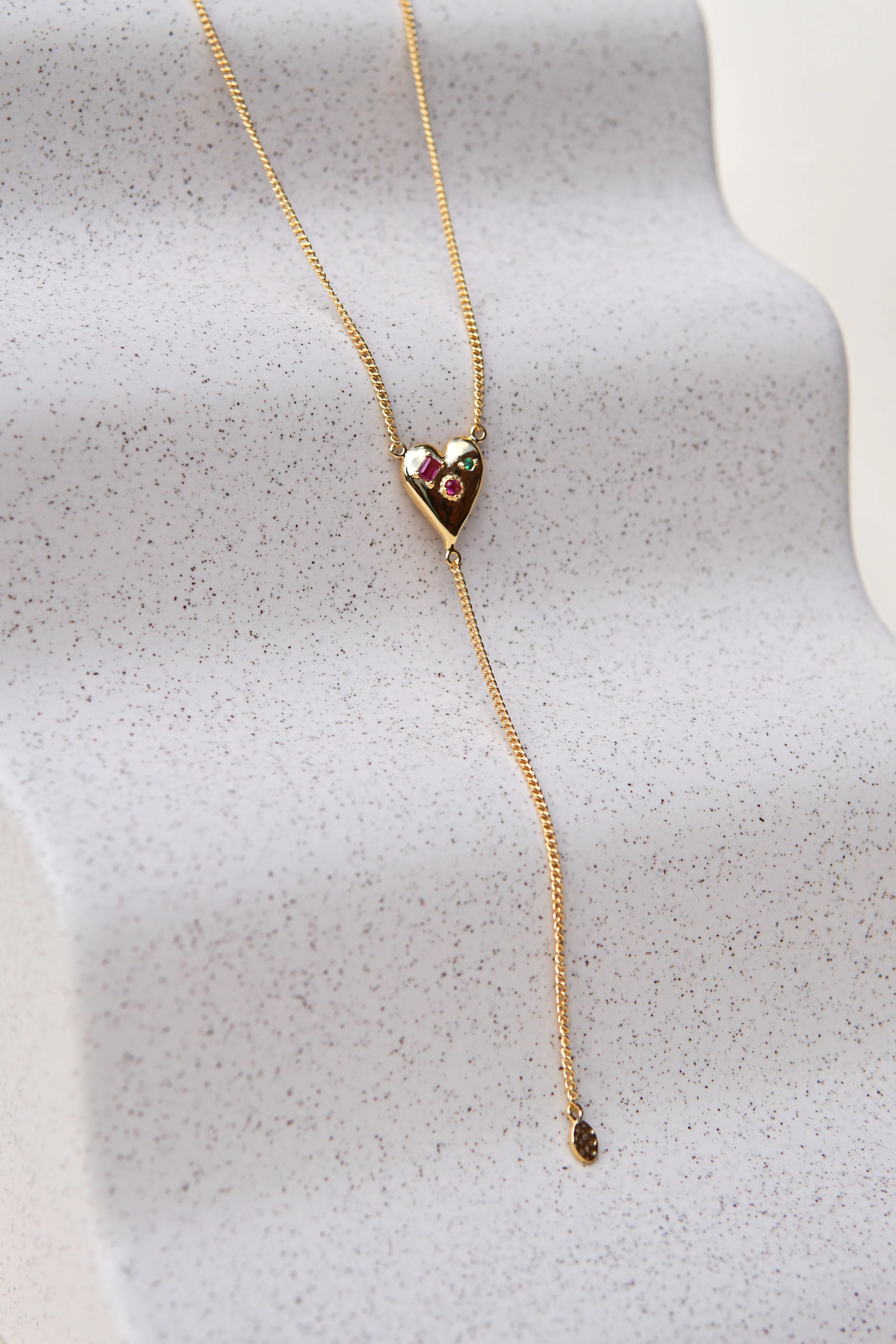 Colorful heart necklace gold plated Wildthings Collectables