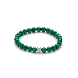 ColorUp (6mm) Silver Bracelet w. Malachite