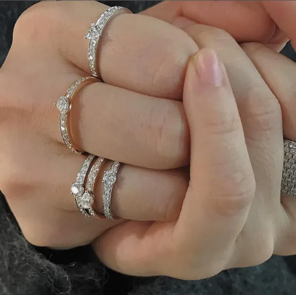 Conscious Drop 14K Gold, Rosegold or Whitegold Ring w. Diamonds