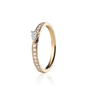 Conscious Drop 14K Gold, Rosegold or Whitegold Ring w. Diamonds
