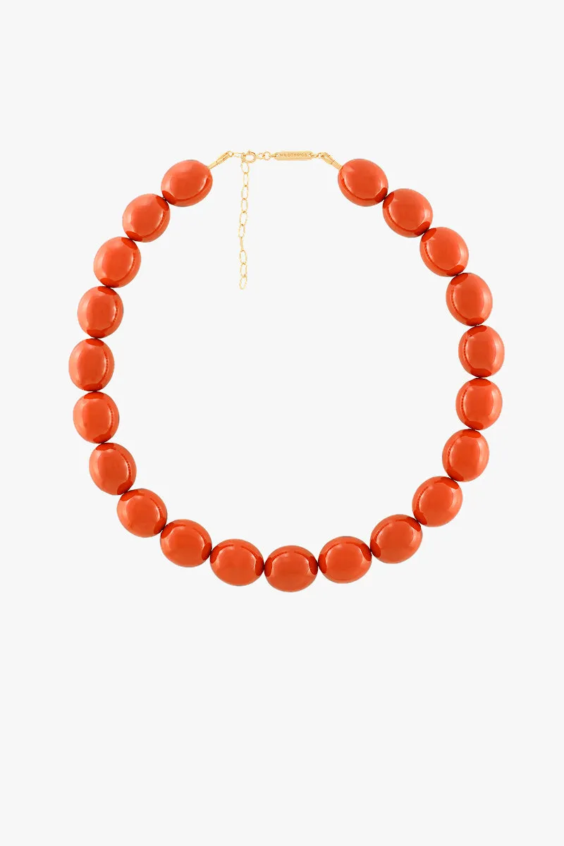 Coral Sunset Beaded Necklace Gold Plated Wildthings Collectables