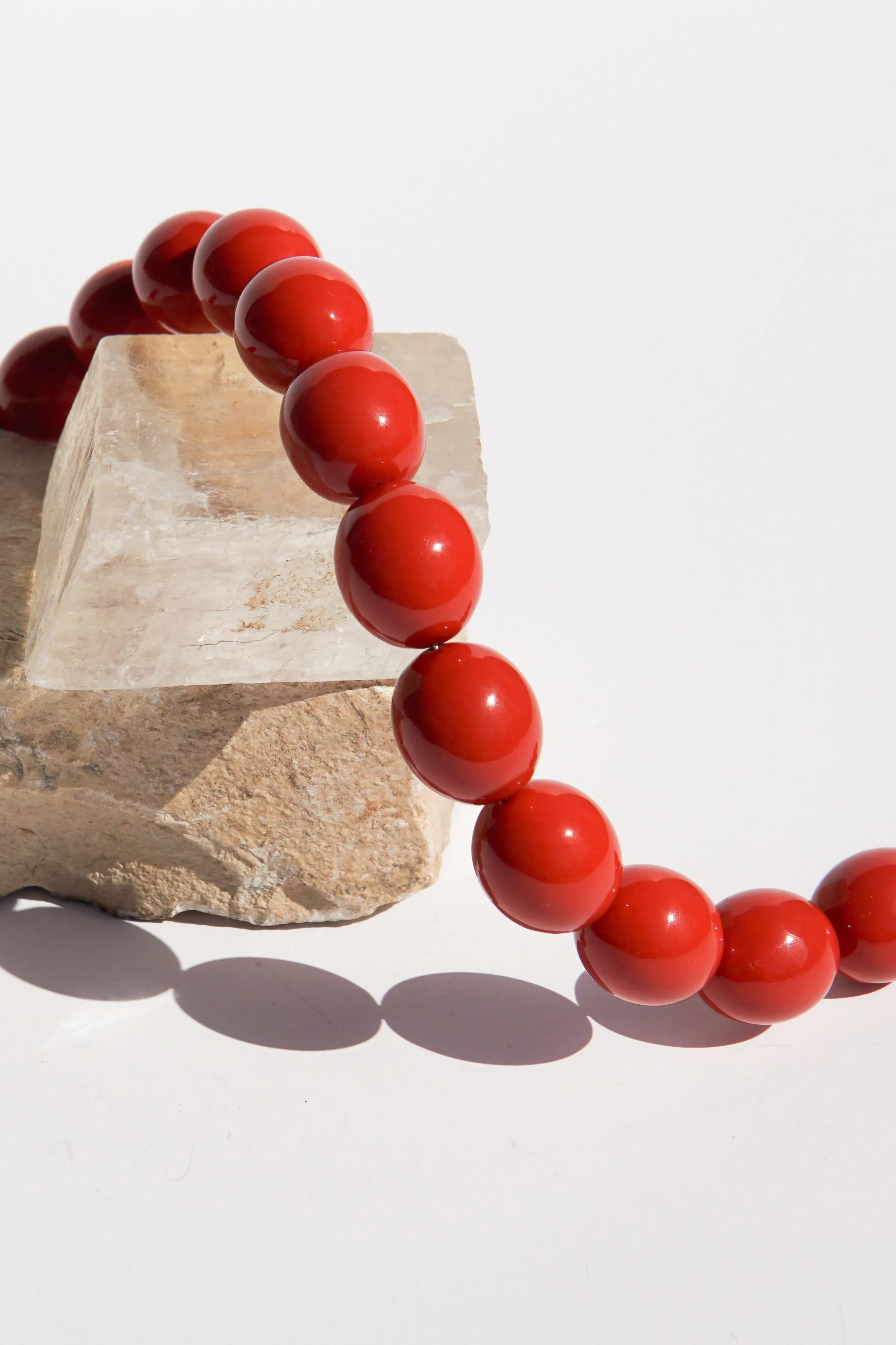 Coral Sunset Beaded Necklace Silver Wildthings Collectables