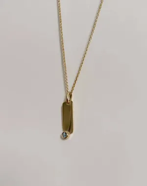 Coralie Grzes | Alice Amulet of March 18K Gold Necklace w. Aquamarine
