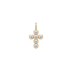 Cross 14K Gold Pendant w. Diamonds