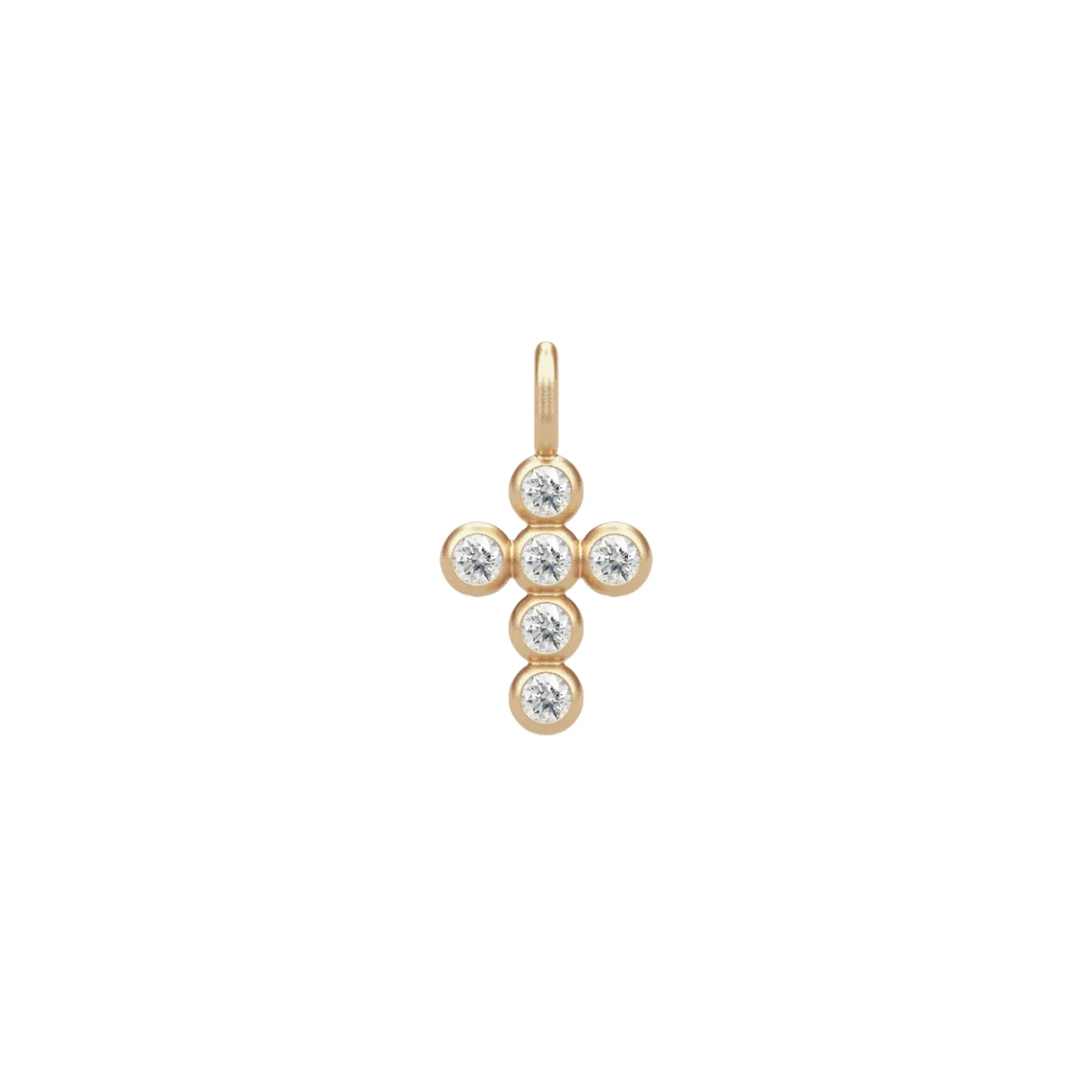 Cross 14K Gold Pendant w. Diamonds