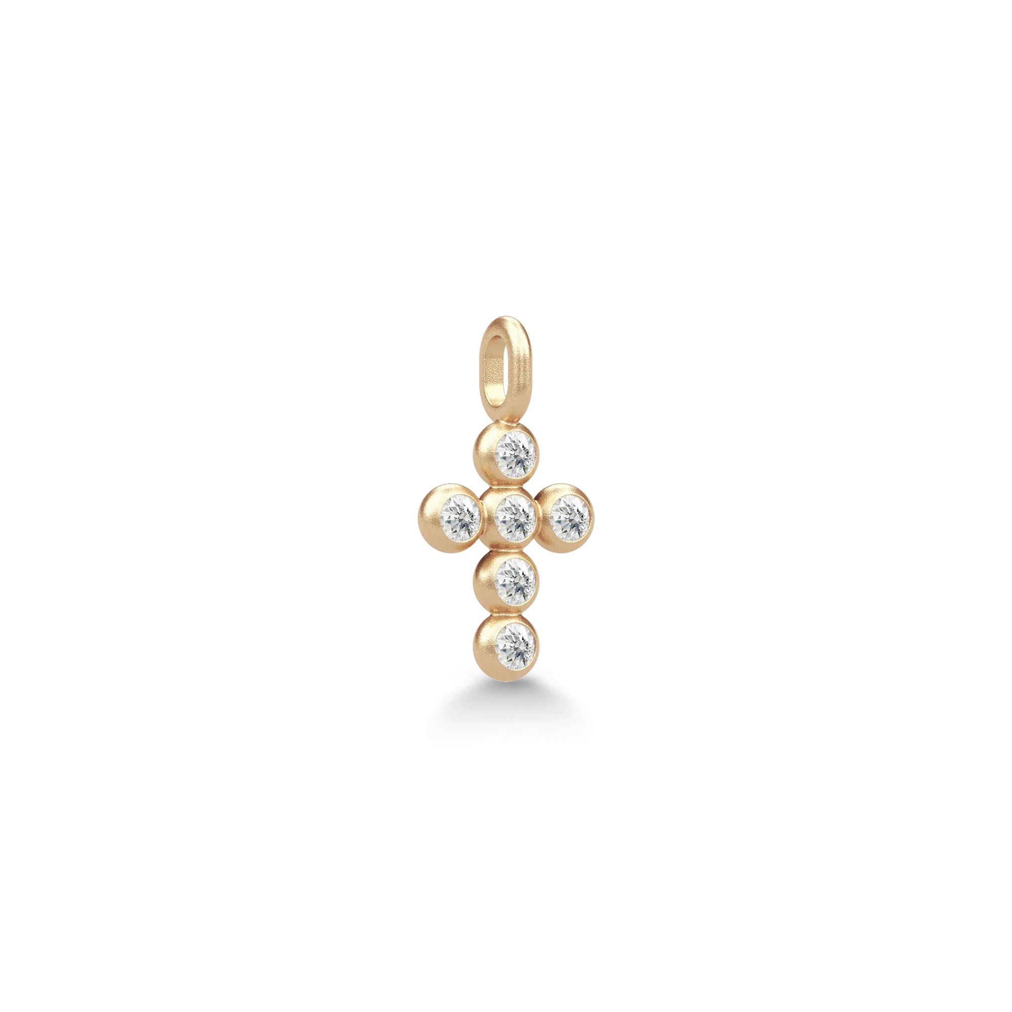 Cross 14K Gold Pendant w. Diamonds